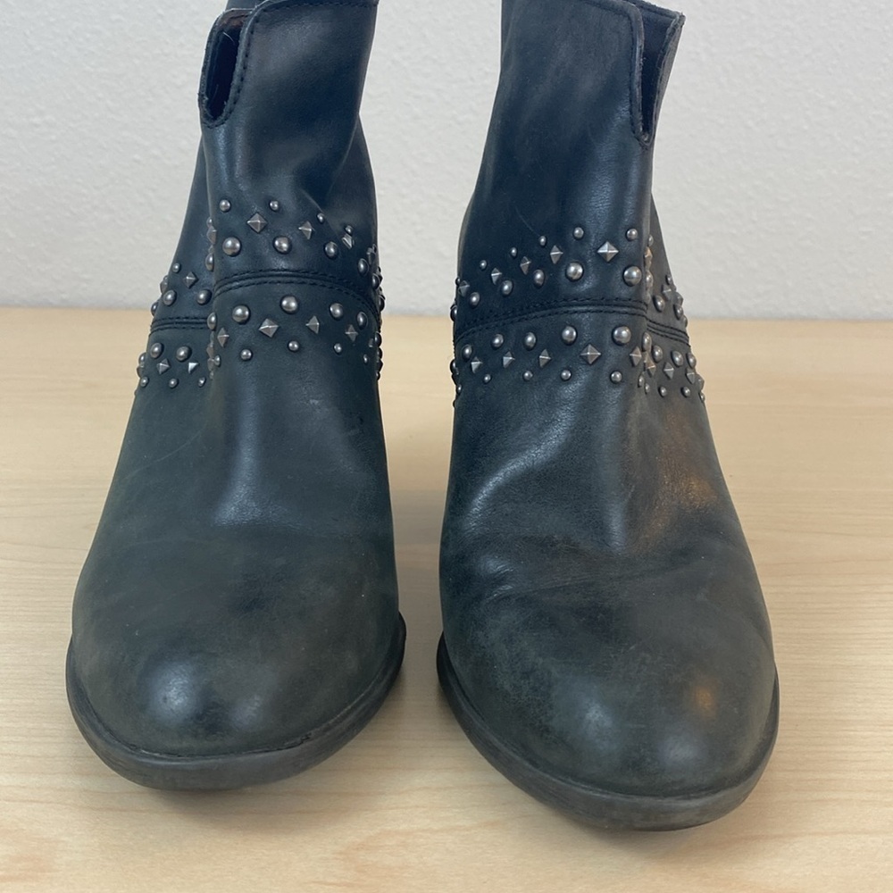 Lucky Brand Sancha Black Distressed Leather with Studs Western Moto Boot Size 7 - Picture 2 of 9